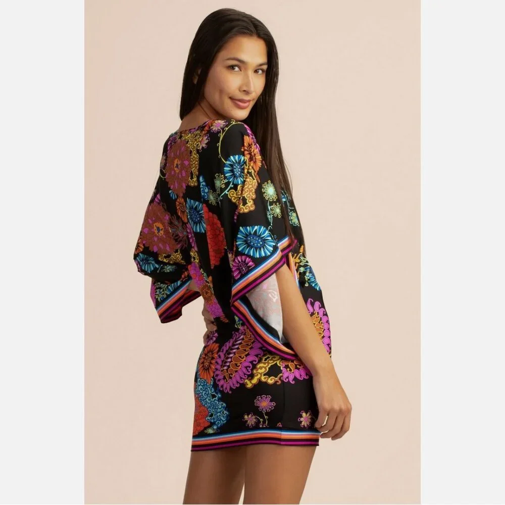 Trina Turk Electric Reef Tunic Cover Up & One Piece Bathing Suit Matching Set